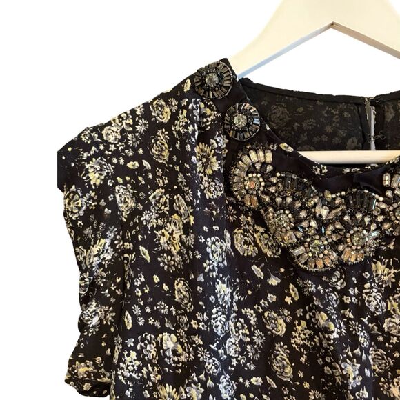 3.1 Phillip Lam EUC Embellished Shift Silk Floral Dress - Picture 3 of 6